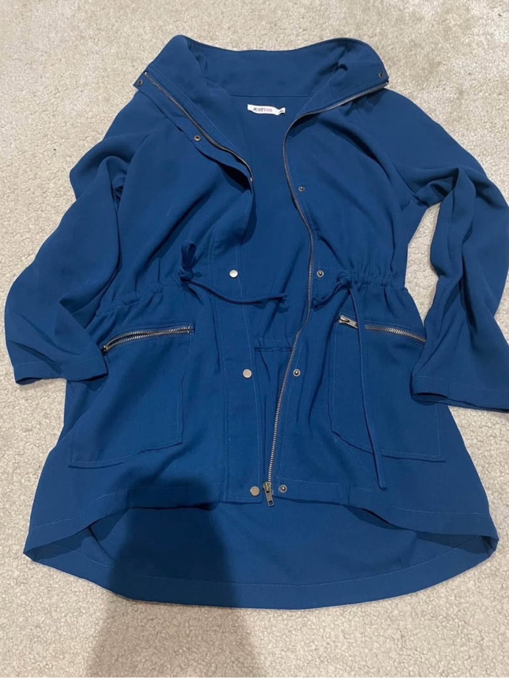 Blue Drawstring Anorak Jacket